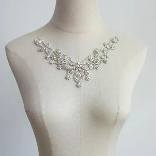 Miniatura 9 de PEARLY JUN Apliques de Pedrería Plateados Parches de Apliques de Diamantes para Vestidos Costura a Mano Proyectos de Manualidades DIY Ropa de Boda