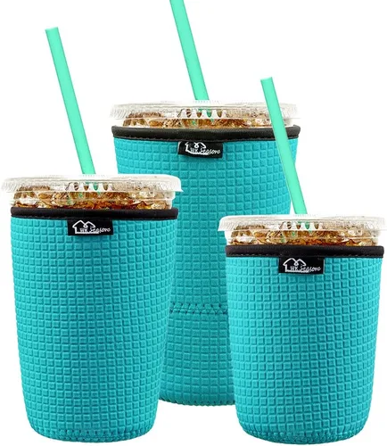 Miniatura 8 de Funda aislante de café helado reutilizable para bebidas frías y fundas de neopreno para tazas de café frío, funda más fría de 16 a 32 onzas