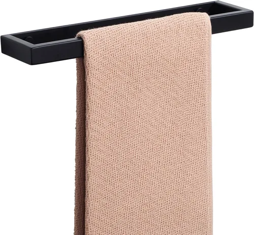Miniatura 32 de Alise Toallero de mano de 8 pulgadas para montaje en pared de baño, color negro mate, toallero para baño, toallero de acero inoxidable SUS304
