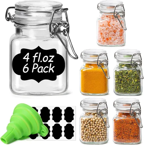 Miniatura 14 de ComSaf Tarros herméticos de vidrio con tapas de 0.6 galones, juego de 3, recipiente de almacenamiento de alimentos cuadrado con sello
