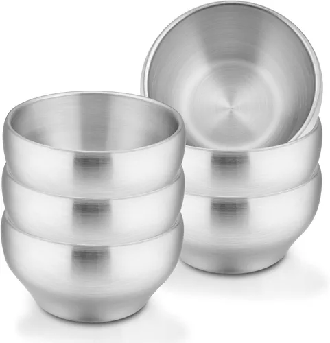 Miniatura 11 de LIANYU Juego de 2 piezas de cuencos para niños pequeños de acero inoxidable 304, cuencos pequeños de 12oz para niños, juego de alimentación