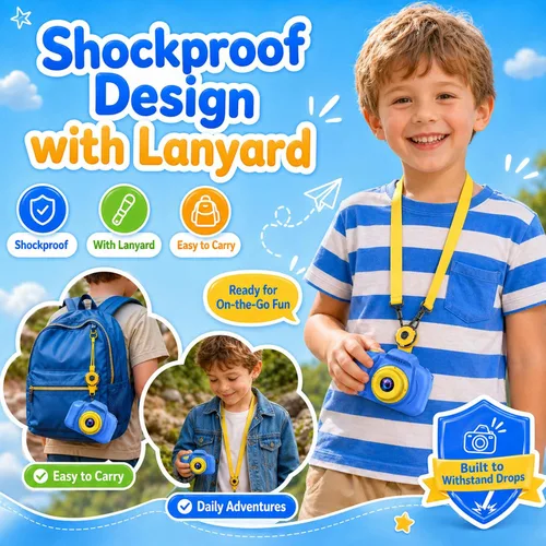 Miniatura 7 de Desuccus Cámara para niños, juguetes de Navidad y cumpleaños para niños y niñas, juguetes para niños de 3, 4, 5, 6, 7, 8, 9 años, cámara de video