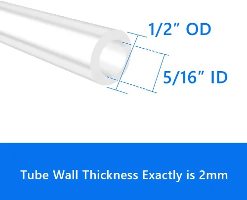 Miniatura 12 de Quickun - Tubo de silicona pura, 3/4" de diámetro interno x 1" de diámetro externo; tubo de grado alimentario para alta temperatura, manguera