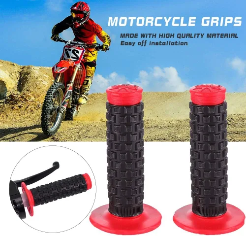 Miniatura 6 de Motorcycle Grips 7/8" Dirt Bike Grip Pillow Top Grips Rubber Anti-Slip Universal Handlebar Racing Grip for Motocross ATV Verde
