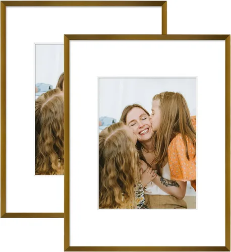 Miniatura 35 de Frametory, Portarretratos de aluminio negro de 5 x 7 pulgadas, juego de 2, ideal para mostrar fotos de 4 x 6 con paspartú o de 5 x 7 pulgadas sin