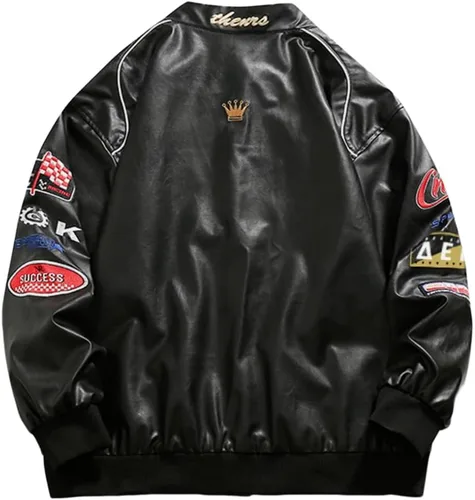 Miniatura 6 de Aelfric Eden Chaqueta universitaria con estampado de amor y letras para hombre, chaqueta de béisbol con gráficos vintage, unisex, ropa de calle
