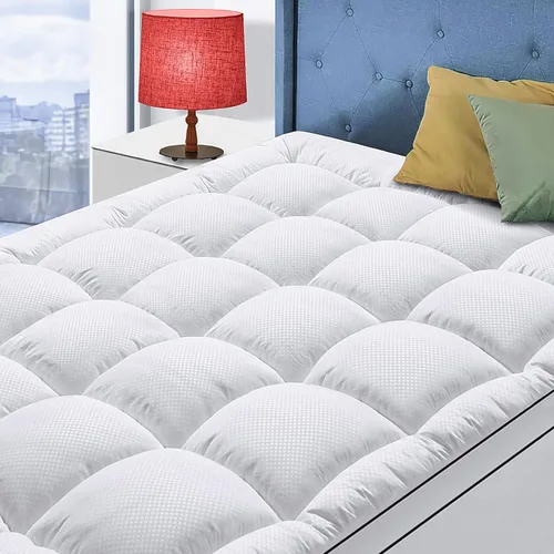 Miniatura 9 de MATBEBY Cubrecolchón Extra Grueso para Cama Individual, 39"x75", Gris Oscuro, Transpirable, Acolchado Ajustable, Bolsillo Profundo, Lavable a Máquina