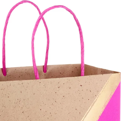 Miniatura 6 de Hallmark Bolsas de regalo de papel medianas de 9 pulgadas, paquete de 8 (rosa y kraft) para el día de San Valentín, Pascua, cumpleaños, día
