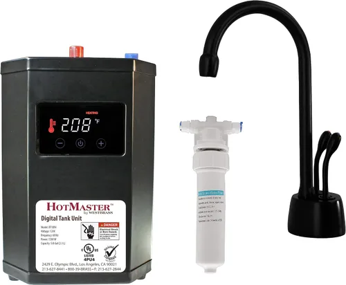 Westbrass DT1F272-62 Develosah - Grifo dispensador instantáneo de agua fría y caliente de 9 pulgadas con sistema de tanque digital HotMaster