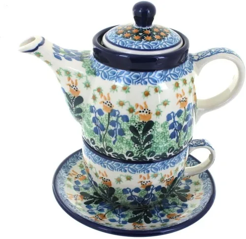 Miniatura 2 de Blue Rose Polish Pottery Georgia Blue Tea para uno