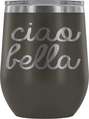Miniatura 6 de Ciao Bella - Vaso de vino aislado con tapa, copa de vino de acero inoxidable sin tallo de 12 onzas, taza de viaje aislada al vacío de doble pared