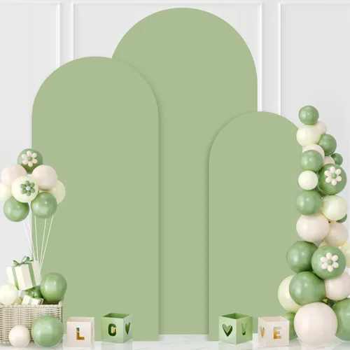 Miniatura 9 de MODFUNS Cubierta de Arco de Boda de 6 pies Beige de Spandex Cubiertas de Arco Chiara Cubierta de Telón de Fondo de Arco para Cubiertas de Arco Telón