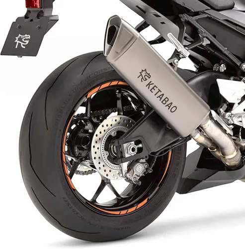 Miniatura 10 de KETABAO Calcomanías adhesivas de llanta de 17 pulgadas a rayas S01 compatibles con YZF R6 R1 MT 03 125 09 07 10 Tracer 700 FZ25 (azul)
