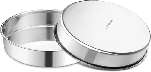 Miniatura 9 de E-far Juego de 2 Moldes Pequeños para Pasteles, Moldes Redondos Mini de Acero Inoxidable de 5 Pulgadas para Hornear - No Tóxicos y a Prueba