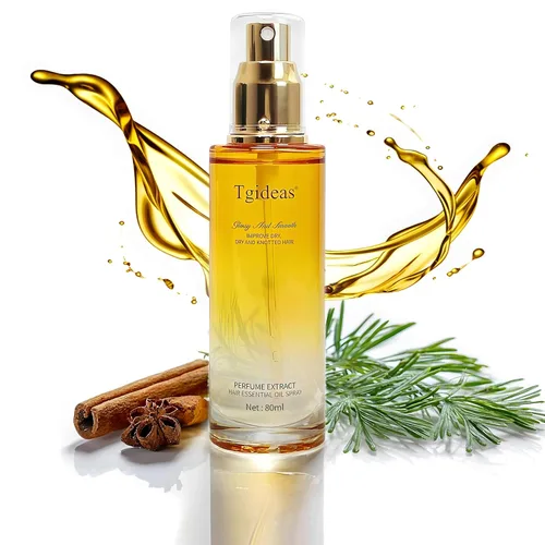 Tgideas Aceite en aerosol para el cabello con manteca de karité y aceite de jojoba, protección contra el calor, ligero, antiencrespamiento,