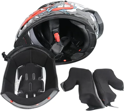 Miniatura 7 de Cascos de motocicleta de cara completa, casco de motocicleta aprobado por ECE/DOT con viseras dobles, casco de motocicleta de cara completa para J
