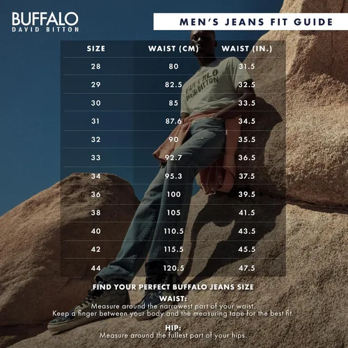 Miniatura 5 de Buffalo David Bitton Jeans de pierna recta relajada para hombre con tela elástica