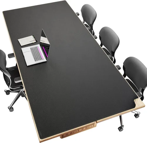 Miniatura 55 de MAIDERN Cubierta de mesa estrecha de 39.4" x 7.9", tapete reversible de cuero y corcho para mesa consola, protector de mesa largo y delgado