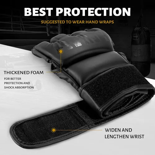 Miniatura 3 de Guantes MMA para hombres y mujeres, guantes de boxeo para saco de boxeo, sparring, entrenamiento, muay thai, artes marciales, guantes de kickboxing