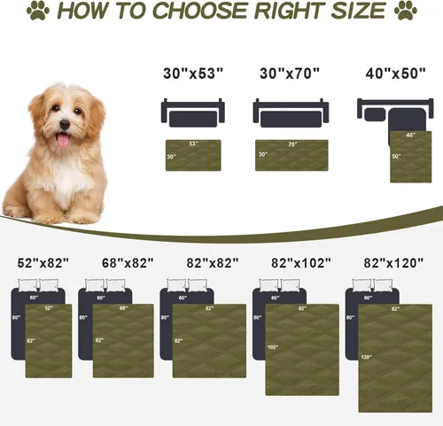 Miniatura 6 de Smiry Funda Manta Impermeable para Cama de Perro de 30x70 pulgadas, Manta Suave Reversible para Mascotas, Lavable a Prueba de Fugas, Protector