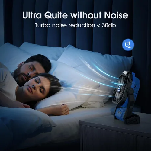 Miniatura 4 de ONLYNEW Ventilador portátil recargable de 20000 mAh, ventilador alimentado por batería inalámbrica con linterna LED, USB C operado por batería