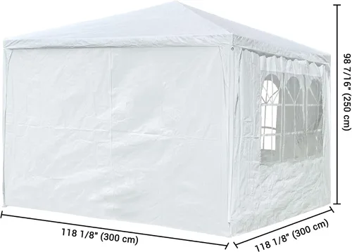 Miniatura 6 de Yescom Tienda de campaña blanca de 10 x 10 pies para exteriores, boda, fiesta, patio, con toldo extraíble de pared lateral para eventos de fiestas