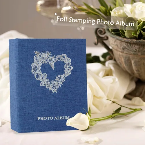 Miniatura 3 de Artmag Álbum de fotos pequeño de 4 x 6 pulgadas, 52 fotos, 2 paquetes, cubierta de lino, cada paquete tiene capacidad para 52 fotos, carga superior