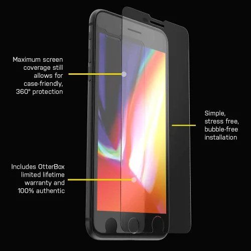 Miniatura 4 de OtterBox ALPHA GLASS - Protector de pantalla para iPhone 8 Plus/7 Plus/6s Plus/6 Plus (solamente), transparente