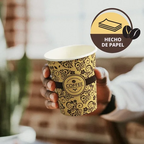 Miniatura 2 de PAMI Vasos de papel para café caliente de 8 onzas, [Paquete de 50], desechables, para llevar para bebidas calientes, vasos de papel de un solo uso