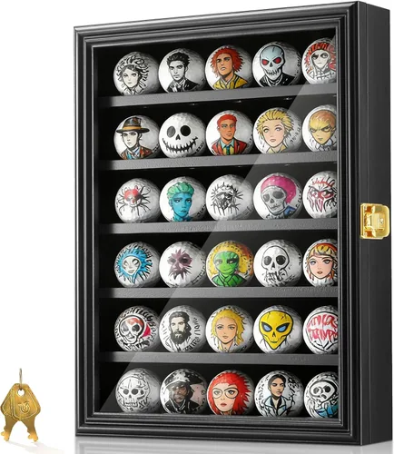 Miniatura 32 de JupDec Caja de exhibición de béisbol - Soporte de cubo transparente para pelotas de béisbol con base de madera, caja de soporte para autógrafos