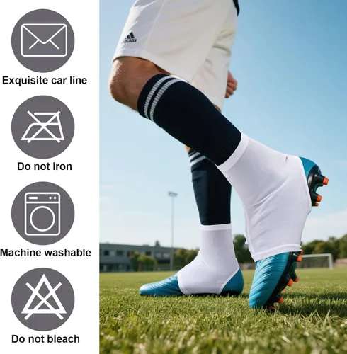 Miniatura 4 de Spats - Fundas para tacos de fútbol, fundas para tacos juveniles, fundas para tacos de bicicleta, fundas para tacos de fútbol que mantienen la Blanco