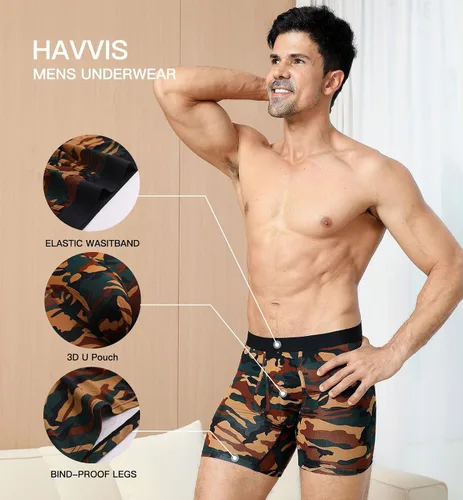 Miniatura 3 de HAVVIS Calzoncillos tipo bóxer de viscosa de bambú para hombre, ropa interior suave y cómoda para hombre, paquete múltiple