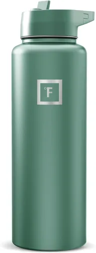 Miniatura 27 de IRON °FLASK Frasco de hidratación para acampar y senderismo con pajilla, botella de agua deportiva de acero inoxidable con aislamiento de boca Dark