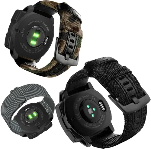 Miniatura 4 de Abanen Correas de reloj de nailon estilo militar de 0.866 in para Garmin Instinct 3 1.772 in/Instinct 2 Solar, tela tejida duradera correa