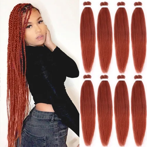 Miniatura 12 de Leeven 26 pulgadas, 2 paquetes de cabello trenzado color lila claro preestirado, cabello trenzado lavanda preestirado, extensiones de cabello