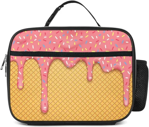 Miniatura 5 de Bolsa de almuerzo de mármol azul aislada reutilizable para niños y niñas, bolsa térmica térmica para hombres, mujeres, escuela, trabajo, picnic