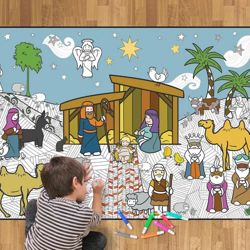 Miniatura 13 de Póster gigante para colorear – Hojas para colorear jumbo de primera calidad para niños y adultos con páginas gruesas resistentes a la suciedad, uso