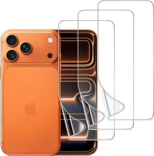 Miniatura 12 de Paquete de 3 protectores de pantalla de TPU para iPhone 15 Pro Max, película de hidrogel transparente HD transparente suave y flexible compatible