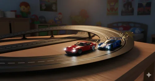 Miniatura 2 de Carrera Curva de banco alto 2/30, 6 piezas, digital 124/132 y analógico