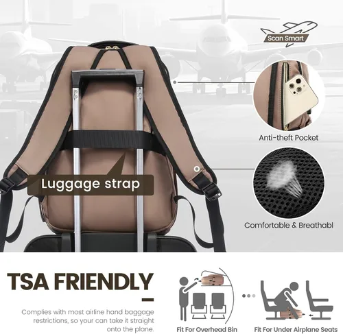 Miniatura 7 de LOVEVOOK Mochila para laptop de 15.6 pulgadas para mujer, bonita mochila de viaje bolso para mujer, bolsa profesional para computadora portátil