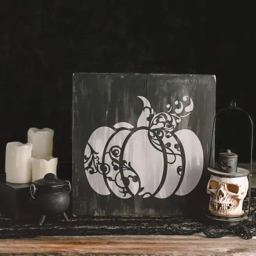 Miniatura 3 de Plantilla decorativa de calabaza para paredes y manualidades, plantillas reutilizables para pintar en tamaños pequeños y grandes
