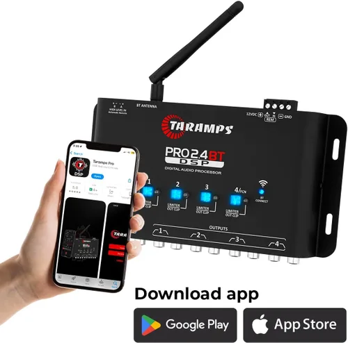 Miniatura 6 de Taramps Pro 2.4 BT Bluetooth DSP Crossover Full, procesador de señal digital, ecualizador de audio para automóvil con aplicación, ganancia de hasta