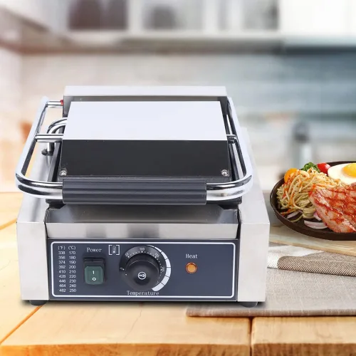 Miniatura 2 de Sandwichera de acero inoxidable con revestimiento de esmalte, parrilla eléctrica de prensa Panini de 1800 W, máquina de prensado de sándwich gourmet