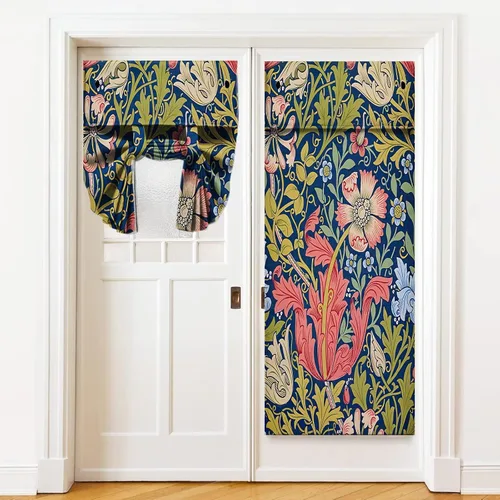 Miniatura 34 de Cortinas de puerta negras y rojas para ventanas de puerta, estampado de leopardo y cebra, cortinas de ventana para puerta de vidrio francesa