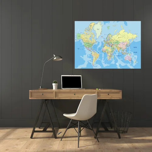 Miniatura 3 de Mural de pared de mapa del mundo, gran Atlas, fácil de aplicar, simplemente despegar y pegar (20 x 28 pulgadas)