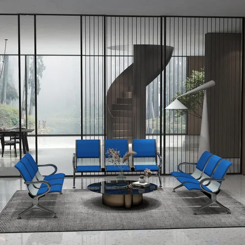 Miniatura 48 de Kinfant Silla de sala de espera de 2 asientos, sillas de recepción de invitados de oficina con respaldo ergonómico, banco de espera de aeropuerto