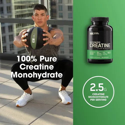 Miniatura 4 de Optimum Nutrition Monohidrato de creatina sin sabor 100 cápsulas incluidas con Optimum Nutirtion HMB 90 Cápsulas