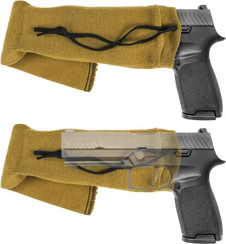 Miniatura 2 de GUGULUZA Calcetines extra gruesos para pistolas, calcetín de pistola para pistola, paquete de 4/5/6 fundas de pistola tratadas de silicona de punto
