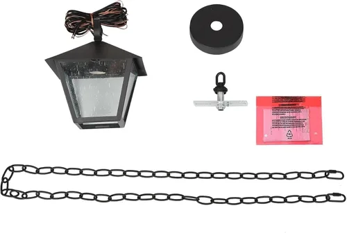 Miniatura 9 de LALUZ Luces colgantes negras para exteriores, impermeables, para exteriores, para colgar en el techo, 1 luz, antioxidante, luz de porche al aire