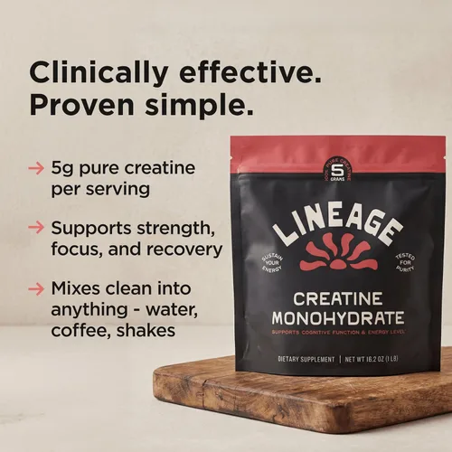 Miniatura 8 de Lineage Provisions Monohidrato de creatina micronizada con sal marina - Creatina en polvo micronizada para entrenamiento y rendimiento - Sin